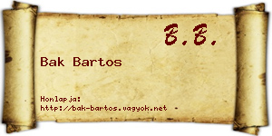 Bak Bartos névjegykártya
